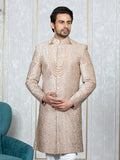 Gold Velvet Embroidered Sherwani Set