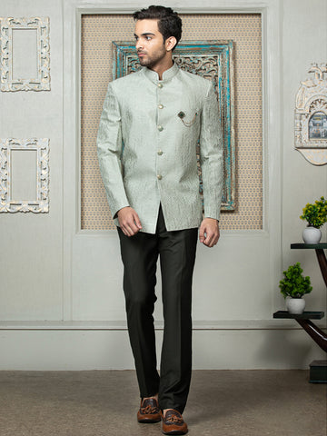 Pista Embroidered Bandhgala Set with Formal Trouser