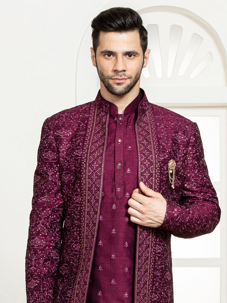 Buy 40/M Size Jacket Style Maroon Punjabi Wedding Clothing Online for Women  in UK