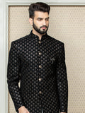 Black Embroidered Sherwani Set