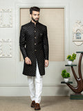 Black Embroidered Sherwani Set