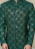 Green Embroidered Sherwani Set