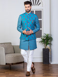 Ferozi Printed Nehru Jacket Set